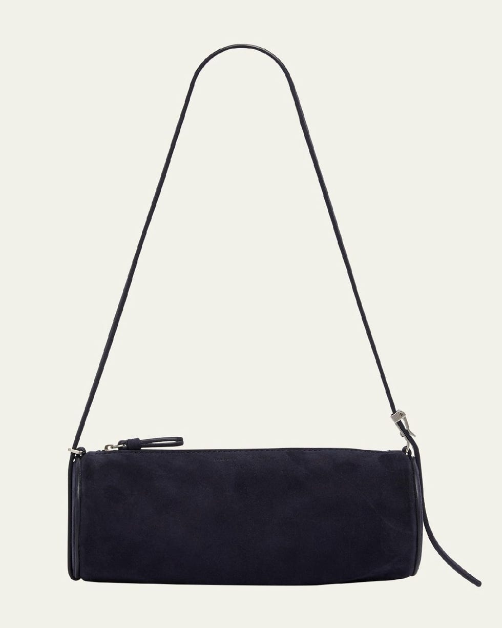 Silo Zip Suede & Leather Shoulder Bag