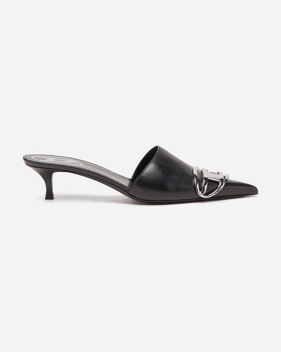 Pointed Toe Kitten Heel Mule