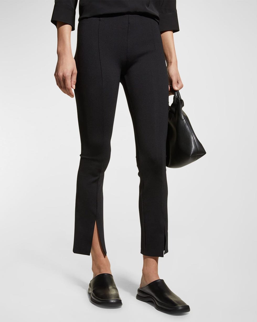 Thilde Slit-Front Skinny Pants