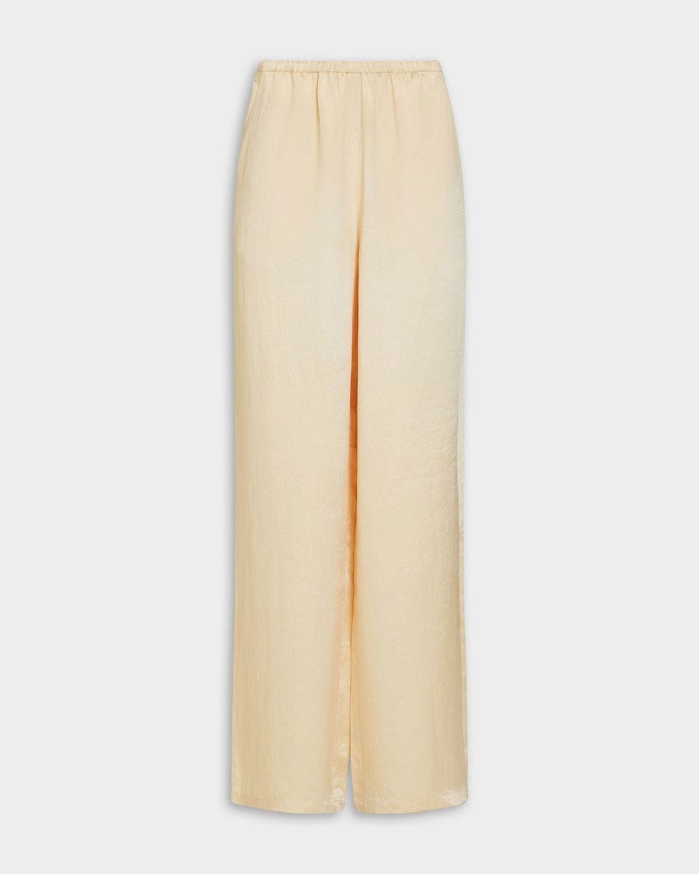 Satin-Twill Wide Leg Pants 