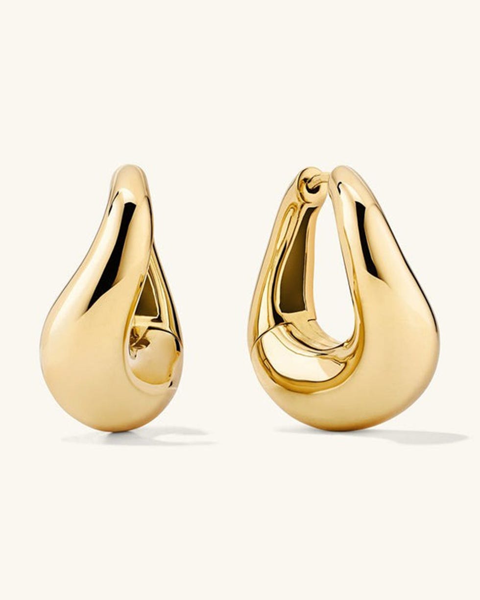 18K Gold Vermeil Dome Figure Hoops