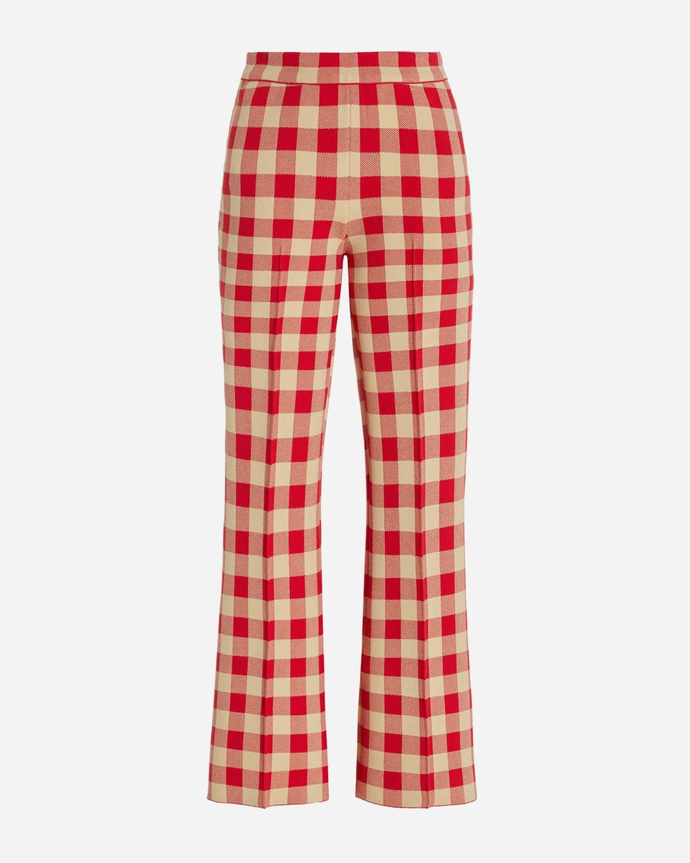 Exclusive Kick Gingham Cropped Flared Pants