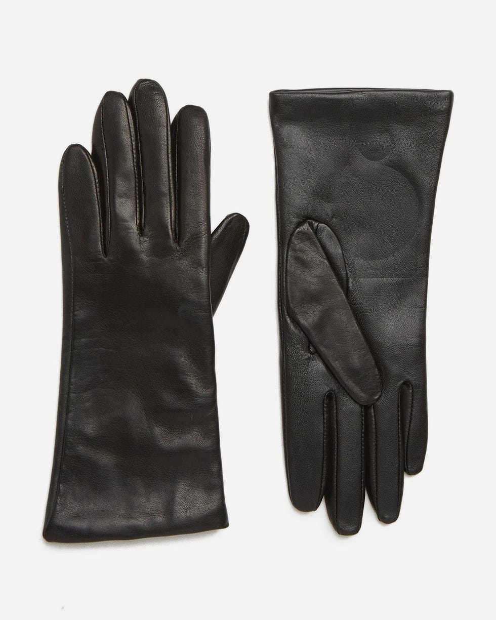 Cashmere Lined Leather Touchscreen Gloves 