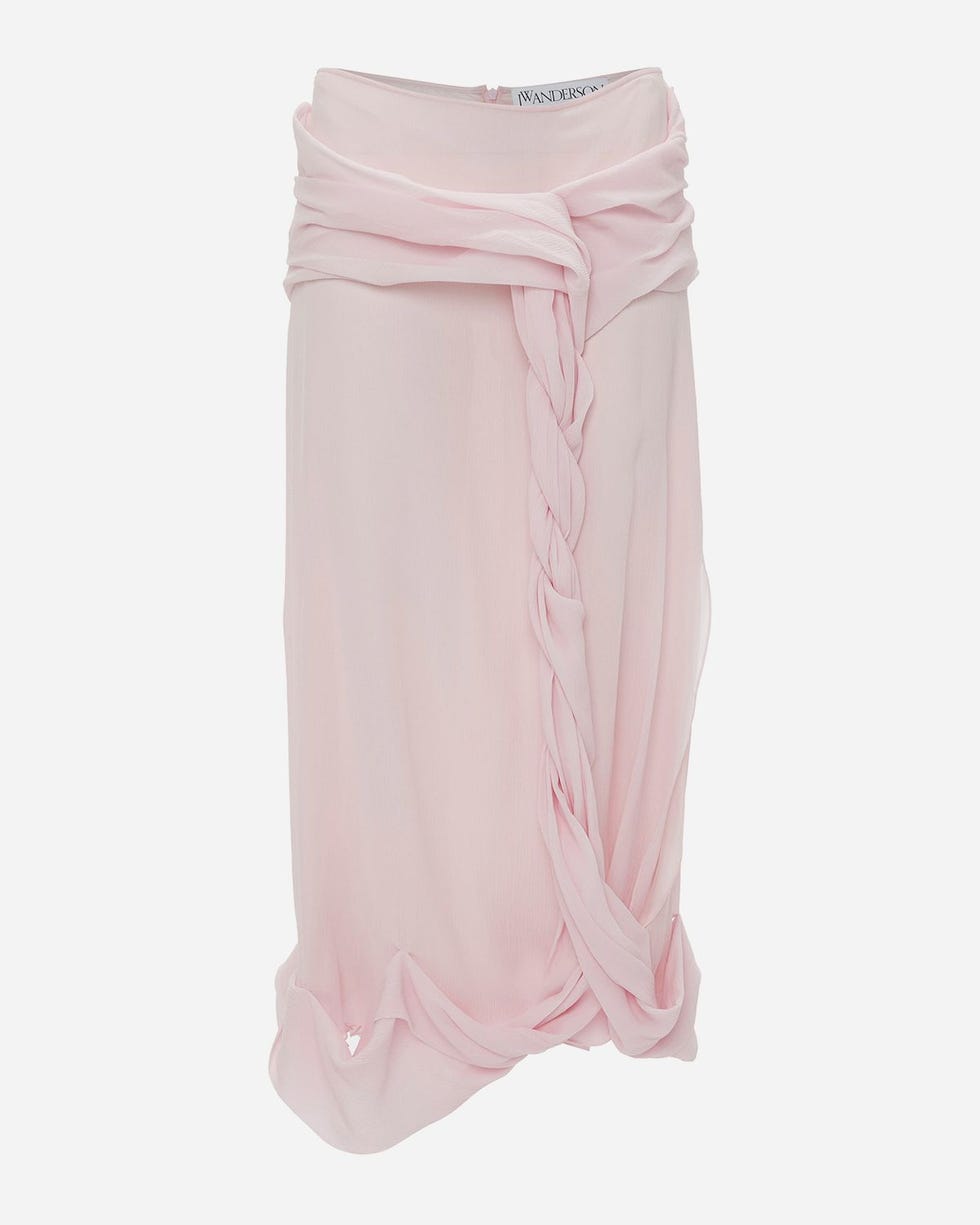 Draped Twisted Sheer-Crepe Maxi Skirt