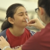 A fifth-grader receives the FluMist influenza virus vaccine in Anaheim, Calif., in 2015.