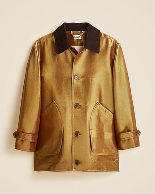 Christopher John Rogers X J.crew Barn Jacket™ in Gold Lamé