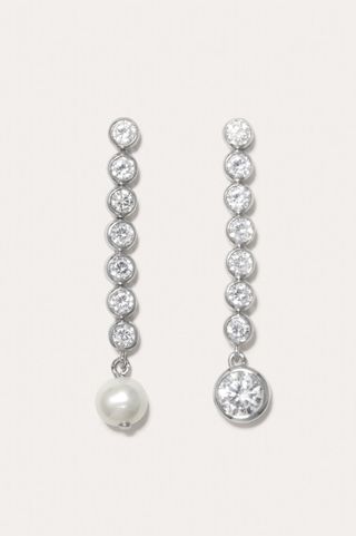 Ascent - Pearl and Zirconia Recycled Silver Earrings