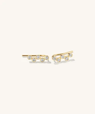 Mejuri , Lab Grown Diamond Zig-Zag Climber Studs