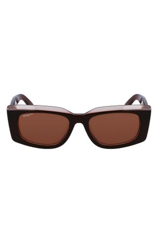 FERRAGAMO, 54mm Rectangular Sunglasses