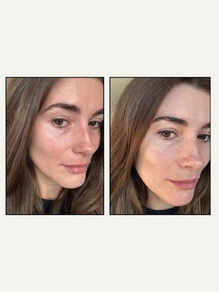 Before and after using Beauty Pie Super Retinol Anti-Wrinkle Eye Cream