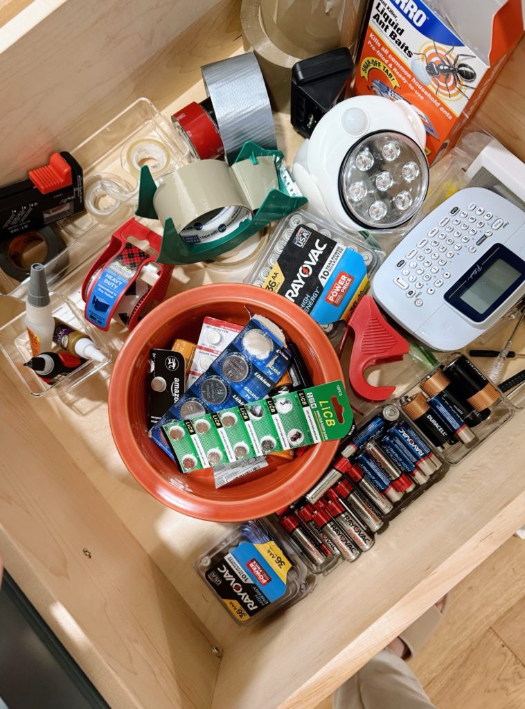 Batteries in drawer