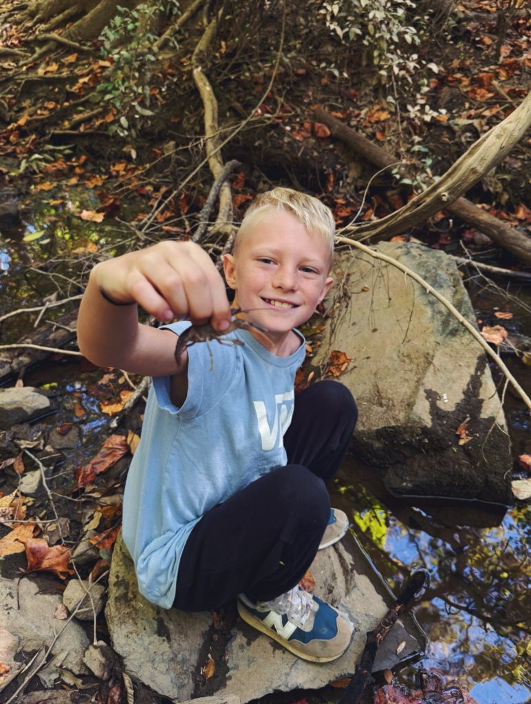 Chase 9 years old crayfish