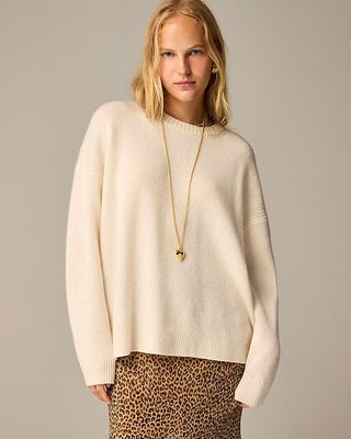 Relaxed Crewneck Sweater in Wool