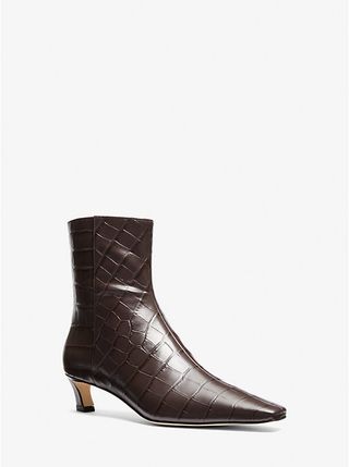 michael kors, Cosmo Crocodile Embossed Leather Boots