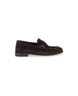 Saint Laurent, 'le Loafer' Brown Loafers With Cassandre in Suede